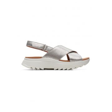 Sandale wedge cu barete incrucisate Dashlite - Argintiu
