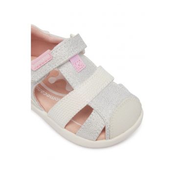 Sandale copii -  alb - material sintetic - sistem inchidere Velcro