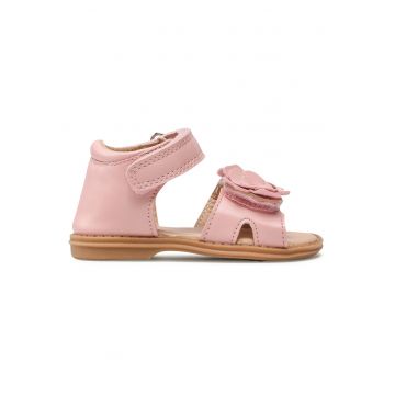 Sandale copii -  velcro - roz - piele ecologica -