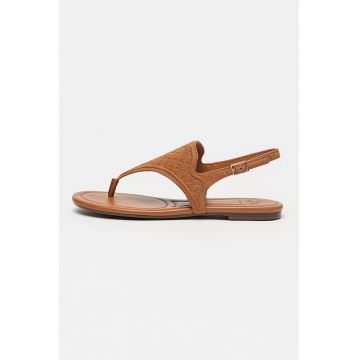 Sandale cu bareta T si model logo - Maro Siena