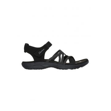 Sandale cu barete multiple si velcro - Negru