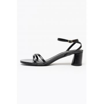 Sandale cu toc si barete multiple Gracey - Negru