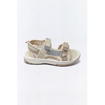 Sandale cu velcro - Gri/Bej