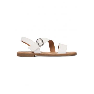 Sandale dama -  alb - textil