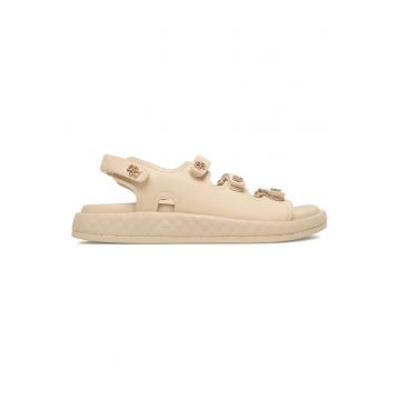 Sandale dama  bej - velcro - piele naturala