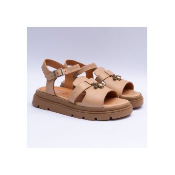 Sandale dama cu accesoriu - bej