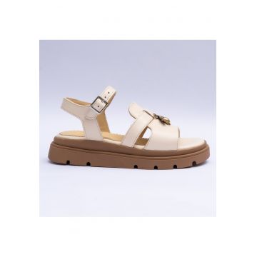 Sandale dama cu accesoriu - crem - Crem