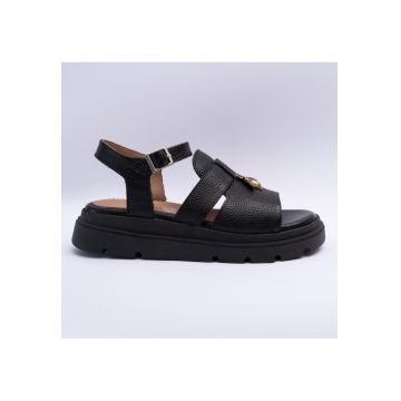 Sandale dama cu accesoriu - negru - Negru