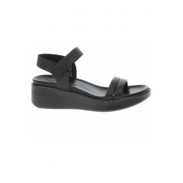 Sandale dama cu platforma Flowt Wedge LX W -  Piele naturala/nabuc - Negru