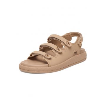 Sandale dama  elegante - bej - piele naturala - inchidere Velcro