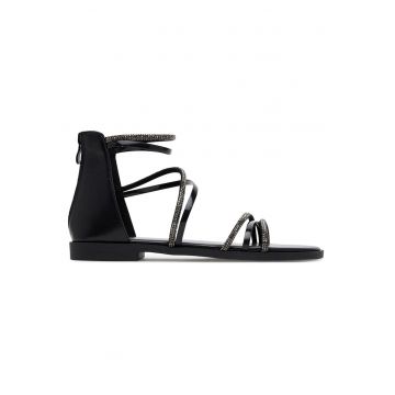 Sandale dama -  negru - tesatura -