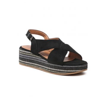Sandale dama -  negru - textil