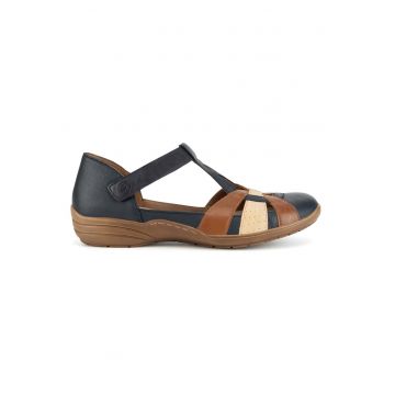 Sandale dama -  piele naturala - multicolor - inchidere Velcro