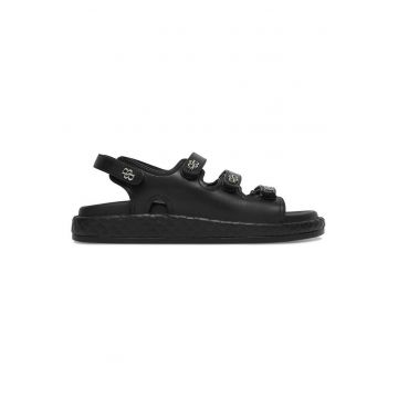 Sandale dama  piele naturala - negru - inchidere Velcro