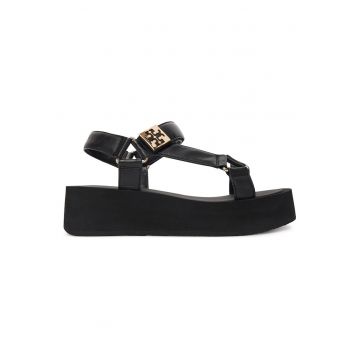 Sandale dama -  piele naturala - negru - Negru