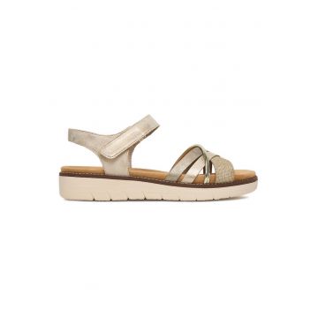 Sandale dama -  sintetic - auriu - inchidere velcro
