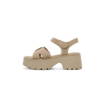 Sandale de piele cu aspect masiv - Bej