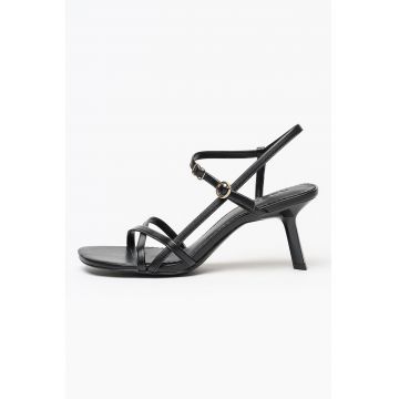 Sandale de piele cu toc Amaryl - Negru
