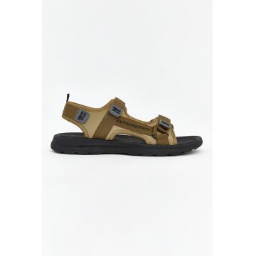 Sandale din material textil cu velcro Steps - Maro