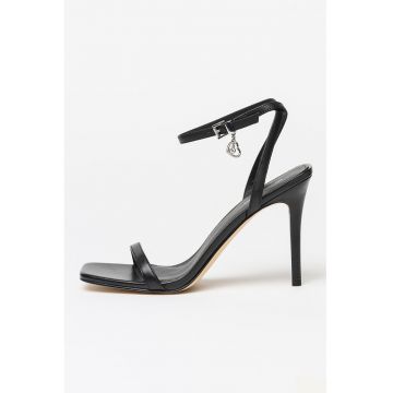 Sandale din piele cu toc stiletto Liana - Negru