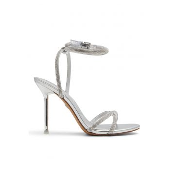 Sandale din piele ecologica cu catarama Manaelden - Argintiu