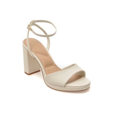 Sandale elegante ALDO albe, GRACIOUS 121, din piele naturala