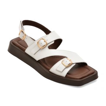 Sandale EPICA albe, 426220, din piele naturala