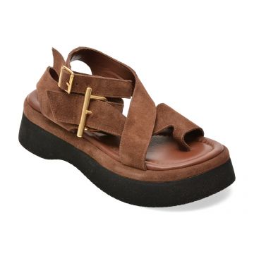 Sandale EPICA maro, 471135, din piele intoarsa