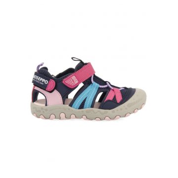 Sandale fisherman cu velcro - Roz/Albastru deschis