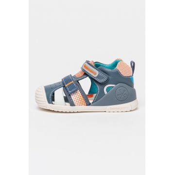 Sandale fisherman din piele - Bleumarin
