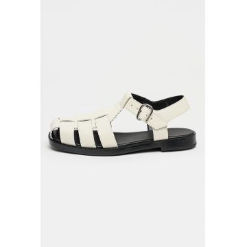 Sandale fisherman din piele Liora - Bej deschis