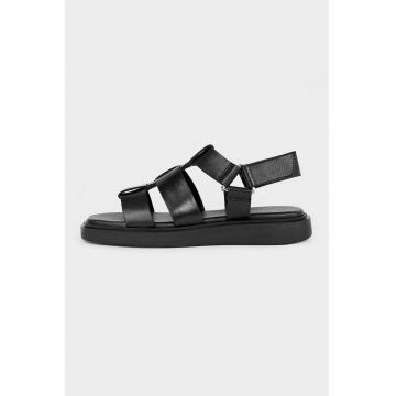 Sandale fisherman din piele - Negru