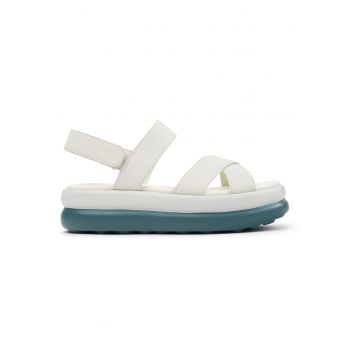 Sandale flatform de piele Pelotas Flota Up - Alb/Alb murdar