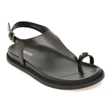 Sandale GRYXX negre, 1186, din piele naturala