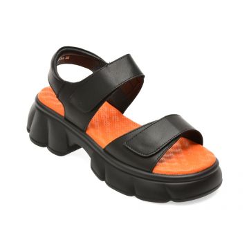 Sandale GRYXX negre, 66387, din piele naturala