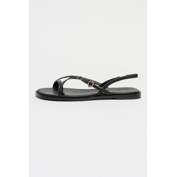 Sandale slingback din piele Amaryl - Negru