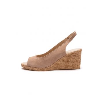 Sandale slingback din piele Gwen - Maro taupe