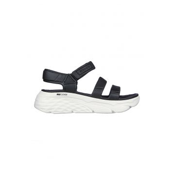 Sandale wedge de piele ecologica Max Cushioning - Alb/Negru