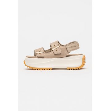 Sandale wedge de piele intoarsa All Star Chuck Taylor - Bej inchis