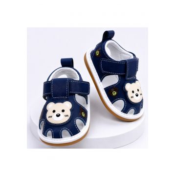 Sandalute bleumarine cu piuitoare - Happy Cute Bear - Bleumarin