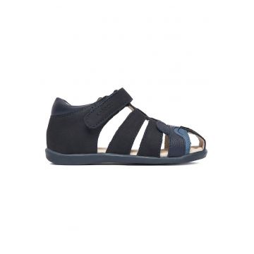 Sandale baieti -  bleumarin - piele nabuc - sistem inchidere Velcro