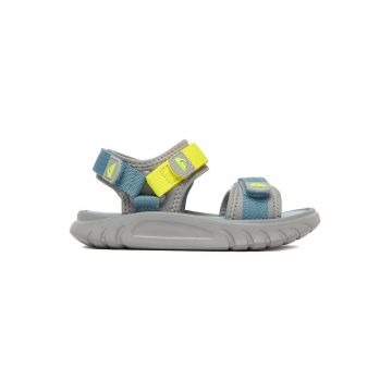 Sandale baieti  gri - textil - sistem inchidere Velcro