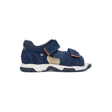 Sandale -  bleumarin - piele nabuc - baieti - sistem inchidere Velcro
