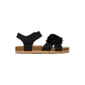 Sandale copii  negru - textil - cu velcro - pentru fete