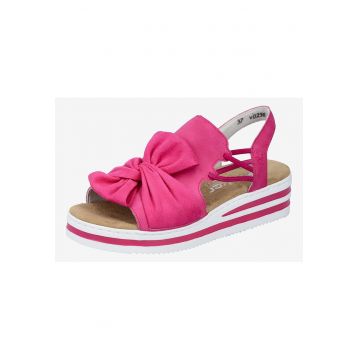 Sandale cu talpa wedge si detaliu funda -