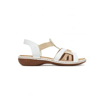 Sandale dama  alb - material textil - talpa flexibila - curele moi -