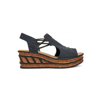 Sandale dama  bleumarin - sintetic - design cu platforma - confortabile