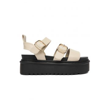 Sandale dama  crem - material sintetic - catarama ajustabila