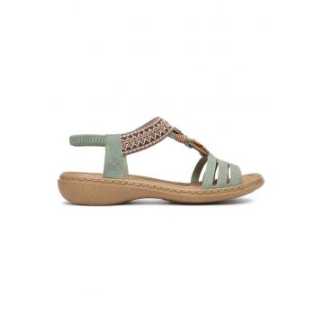 Sandale dama  elegante - confortabile - verde - piele ecologica
