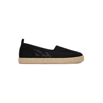 Sandale dama  espadrile - negru - textil